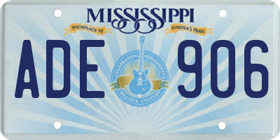 MS license plate ADE906