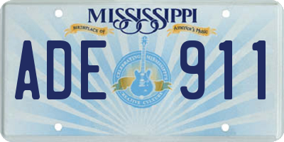 MS license plate ADE911