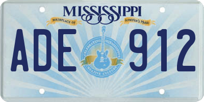 MS license plate ADE912