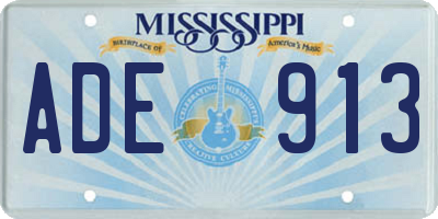 MS license plate ADE913
