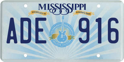 MS license plate ADE916