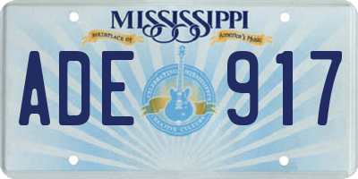 MS license plate ADE917
