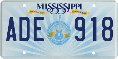MS license plate ADE918