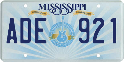 MS license plate ADE921