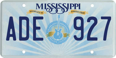 MS license plate ADE927