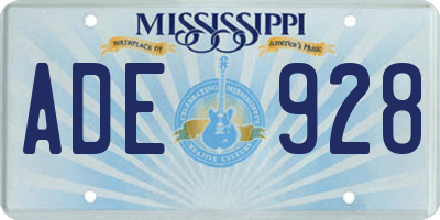 MS license plate ADE928