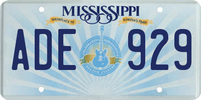 MS license plate ADE929
