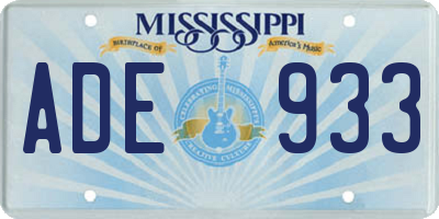 MS license plate ADE933