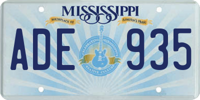 MS license plate ADE935