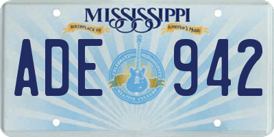 MS license plate ADE942