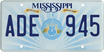 MS license plate ADE945