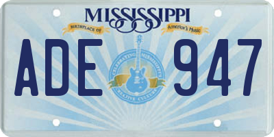 MS license plate ADE947