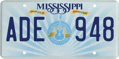 MS license plate ADE948