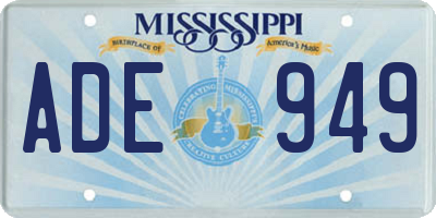 MS license plate ADE949