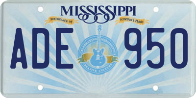 MS license plate ADE950