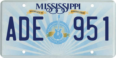 MS license plate ADE951