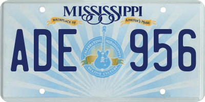 MS license plate ADE956