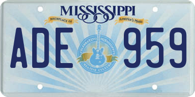 MS license plate ADE959