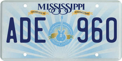 MS license plate ADE960