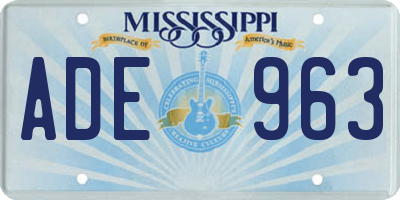 MS license plate ADE963
