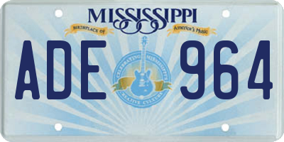 MS license plate ADE964