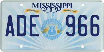 MS license plate ADE966