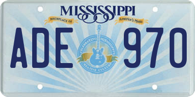 MS license plate ADE970