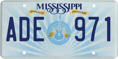 MS license plate ADE971