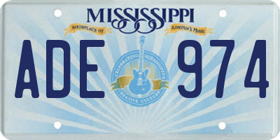 MS license plate ADE974