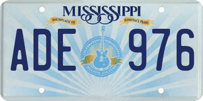 MS license plate ADE976