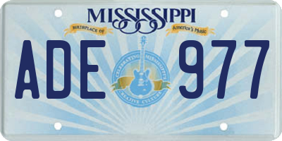 MS license plate ADE977