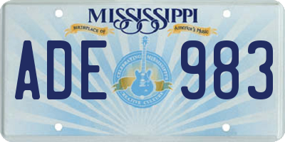 MS license plate ADE983