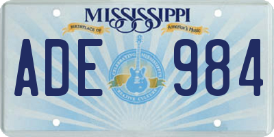 MS license plate ADE984