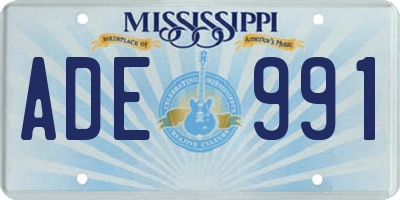MS license plate ADE991