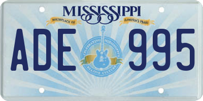 MS license plate ADE995