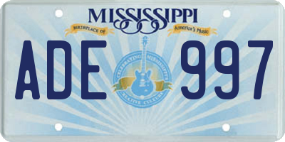 MS license plate ADE997
