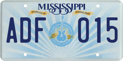 MS license plate ADF015