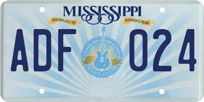 MS license plate ADF024