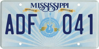 MS license plate ADF041