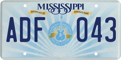 MS license plate ADF043