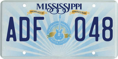 MS license plate ADF048