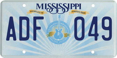 MS license plate ADF049