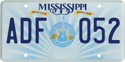 MS license plate ADF052