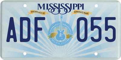 MS license plate ADF055