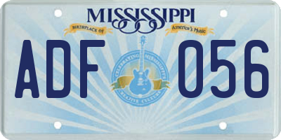 MS license plate ADF056