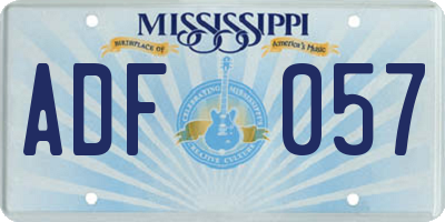 MS license plate ADF057