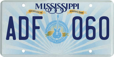 MS license plate ADF060