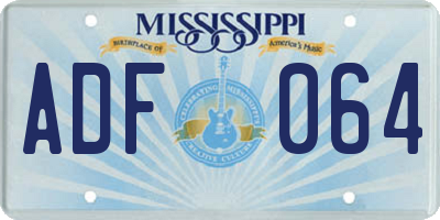 MS license plate ADF064