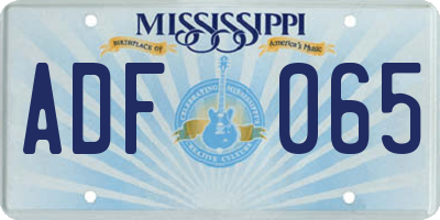 MS license plate ADF065