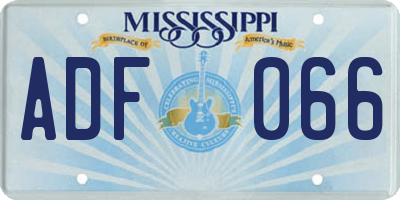 MS license plate ADF066